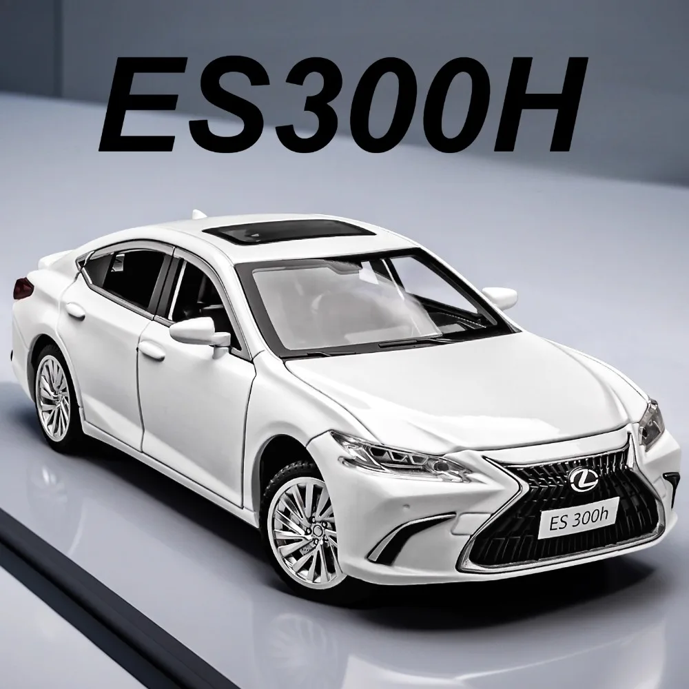 Maßstab 1:24 ES300H LM300H Automodell Spielzeug Sound Licht Zurückziehen Türen Geöffnete Sportwagen Modelle Weihnachtsgeschenke für Kinder
