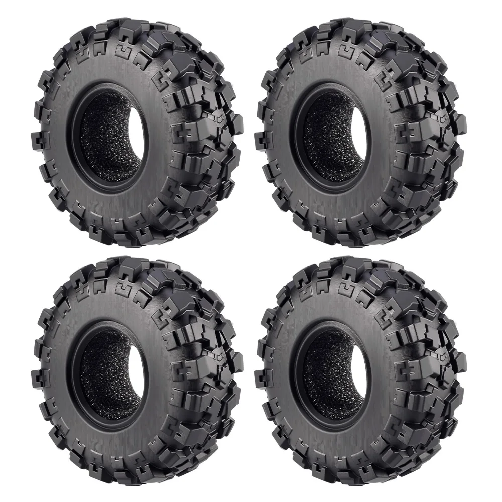 9IMOD Metal 0.7 Inch Beadlock Wheels 39mm Rubber Tires for 1/30 SCX30 RC Crawler CNC Machined Wheel Rims Upgrade Parts Set