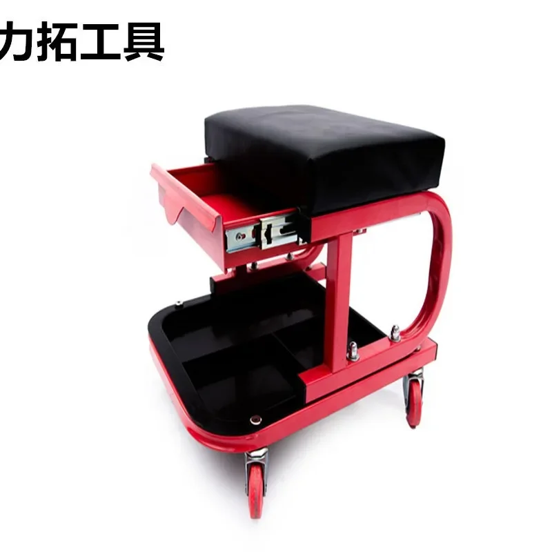 Car Repair Stool Mechanic With Tool Tray Round U Shaped Auto Seat Garage Chair Workshop Rolling