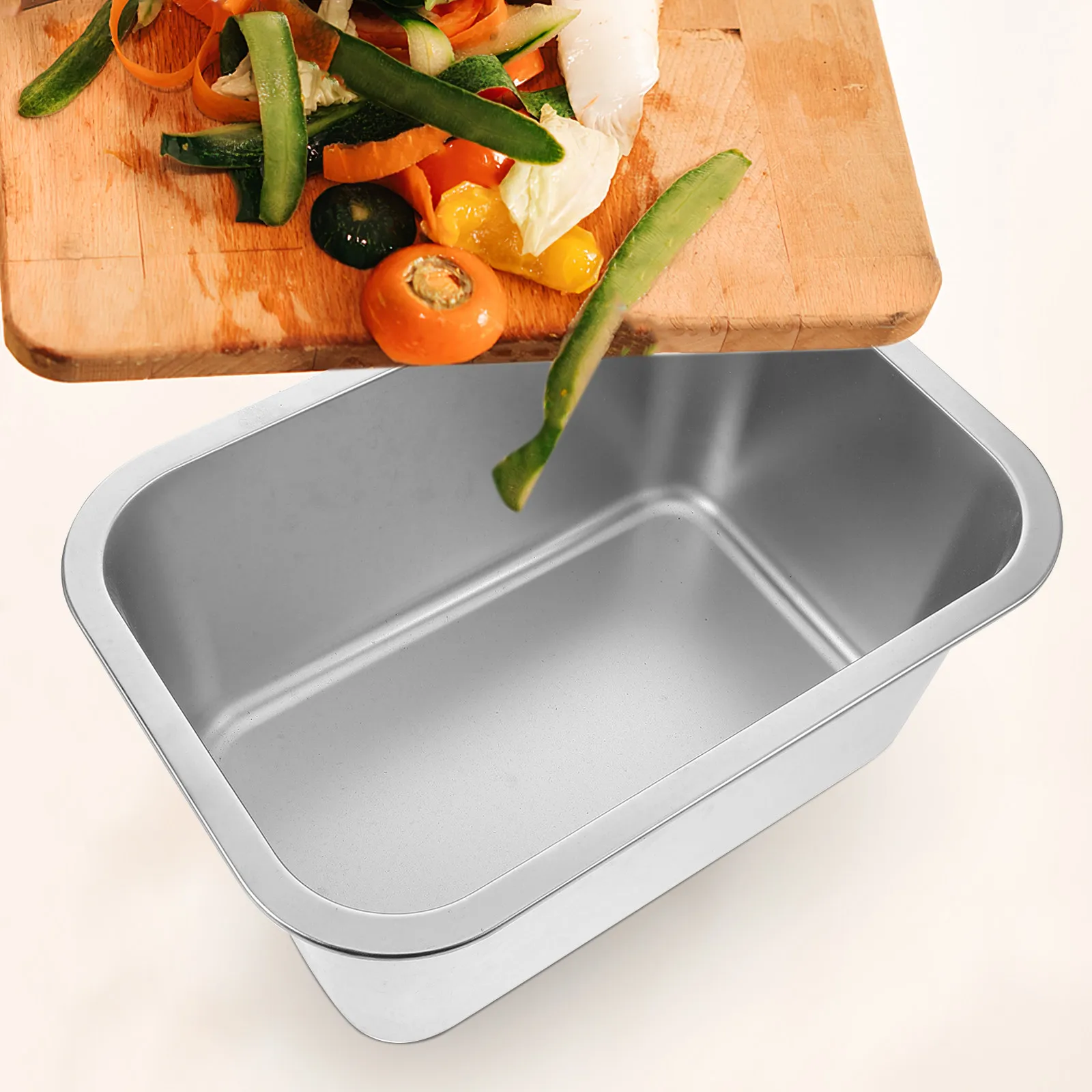 

Modern Stainless Steel Compost Bin for Indoor Kitchen Use Countertop Food Waste Bin with Lid Efficient Waste Segregation