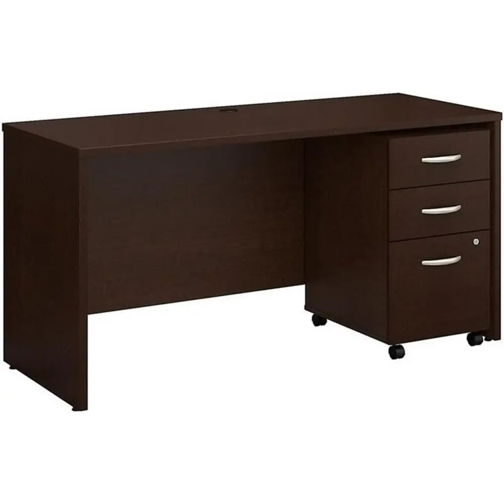 

Офисный стол 60W x 24D с мобильным шкафом для документов, отделка цвета мока-вишня