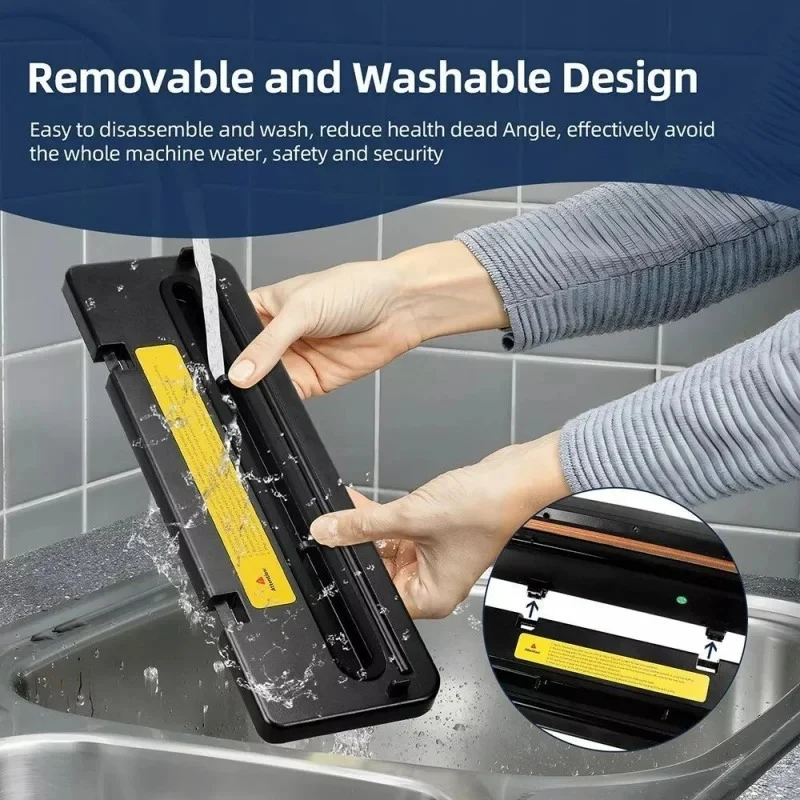 

2026 НОВЫЙ вакуумный упаковщик для хранения продуктов, уплотнение с сенсорной кнопкой, резак для сухой/влажной воды, кухонная электрическая вакуумная упаковочная машина для пищевых продуктов