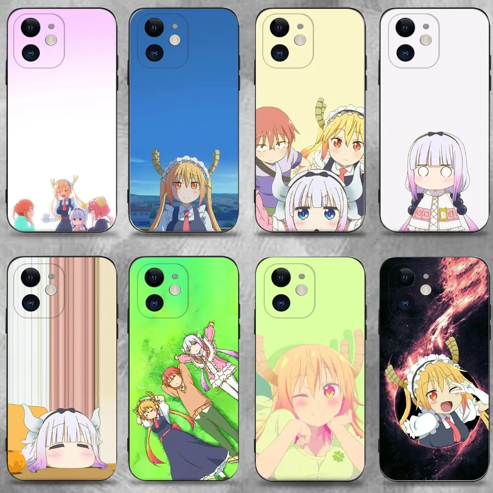 

Miss Kobayashi Dragon Maid Phone Case For iPhone 16,15,14,13,12,11 Plus,Pro Max,XS,X,XR,SE,Mini,8,7,Soft Silicone Black Cover