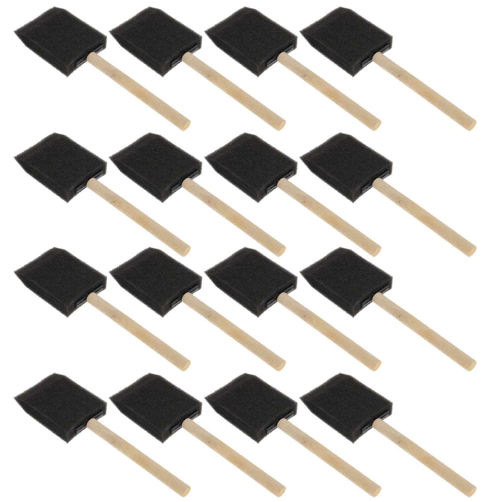 16Pcs Kids Sponge Painting Brush Set Premium Wooden Handle for Children's Art Drawing DIY Crafts Watercolor Acrylic Oil Gouache