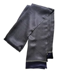 Pañuelo de seda 100 para hombre, pañuelo de doble capa, traje de negocios, corbata de camisa, rejilla azul