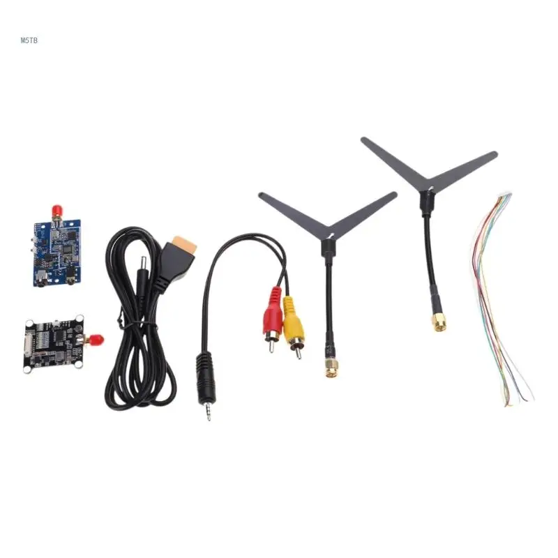 1 Set 1.2/1.3GHz 0.1mW/25mW/200mW/800mW 9CH Transmitter & Receiver VRX 1W with Cable for Racing Drones Quadcopter Dropship