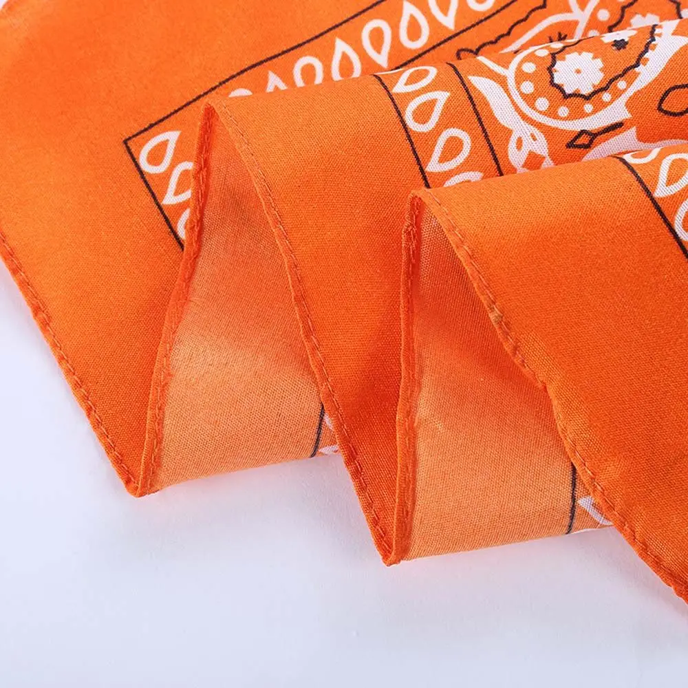 Women Fashion Handkerchief Headwear Hair Band Wristband Printed Square Scarves Paisley Bandana