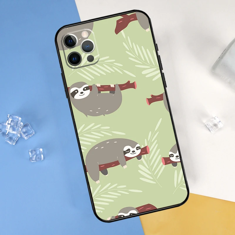 Baby Sloth Phone Case For iPhone 16 15 11 12 13 14 Pro Max Mini X XS Max XR Plus SE2 Full Protection Cover