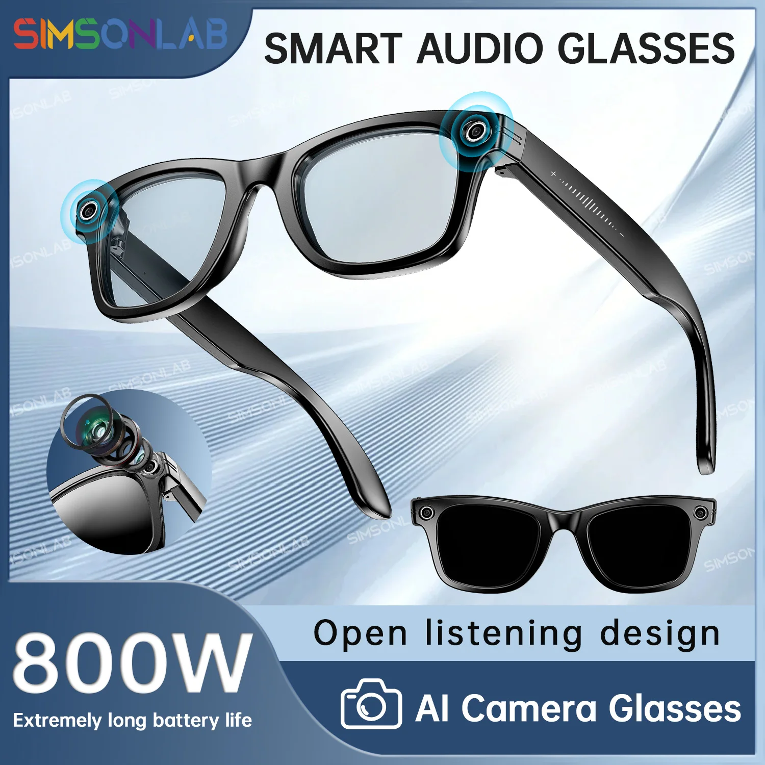NEW Camera Smart Glasses  800W Pixel AI Voice Translation Photo Recognition Wi-Fi transfer Video Record Sport Glasses For Xiaomi