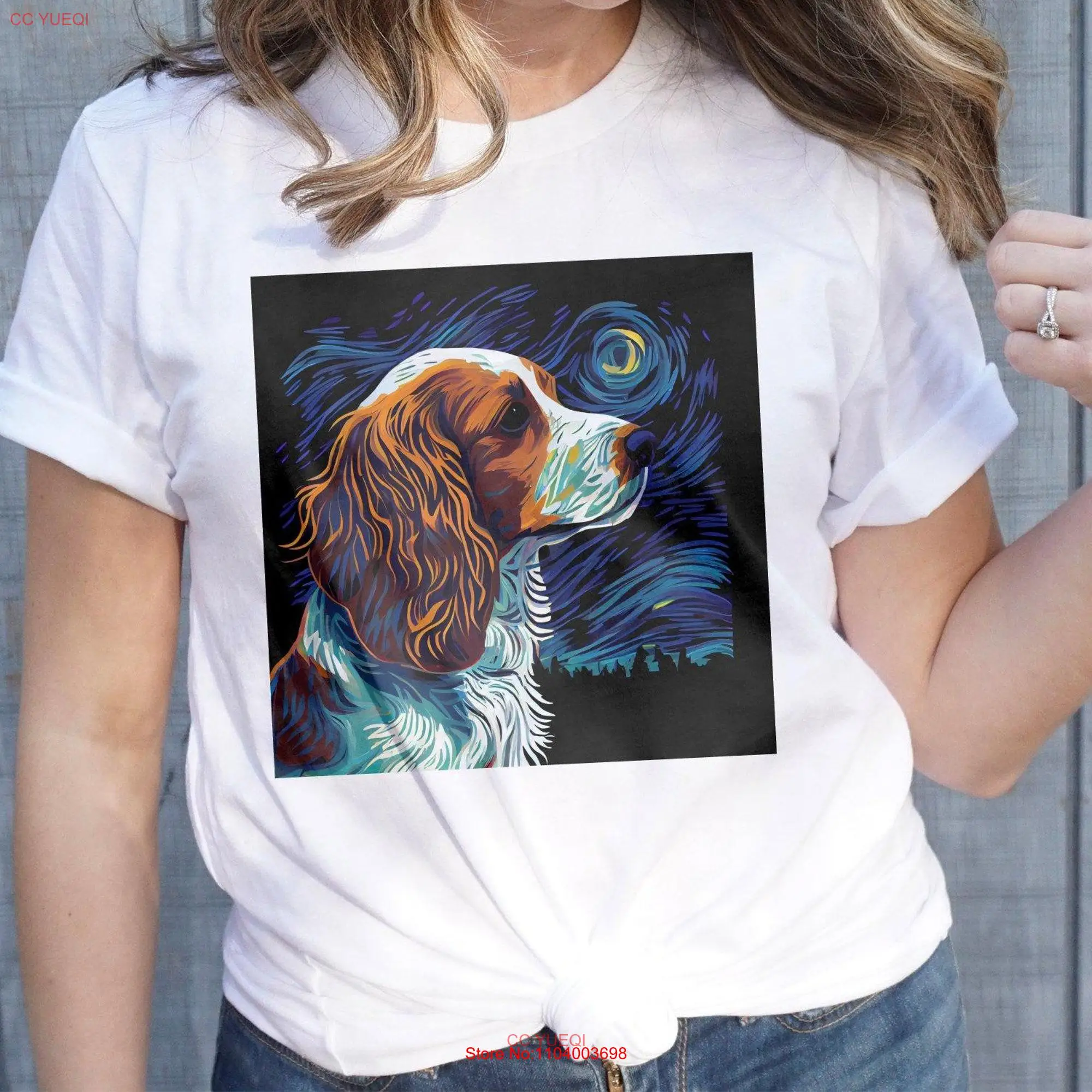 ספרינגר שוולש פינאל חולצת גור כלב גזע שרוול קצר מתנות כוכבים כוכבים עבור חובבי