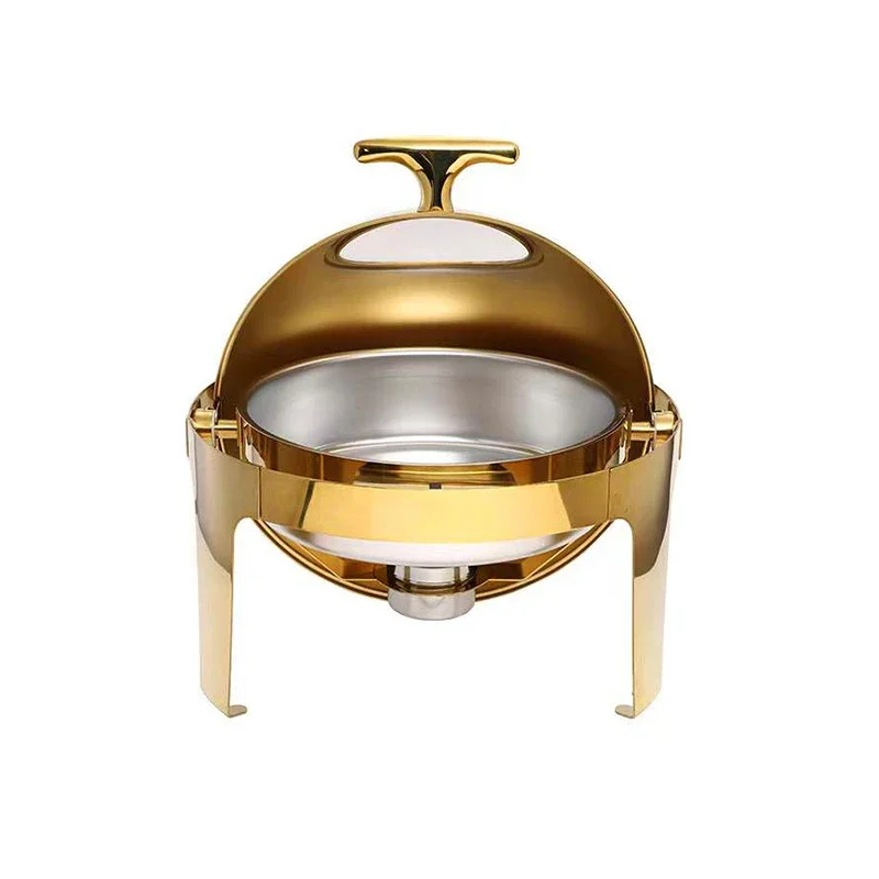 Chaffing Dishes Buffet Catering Stainless Steel Luxury Food Warmer Gold Cheffing  Buffet Set For Catering