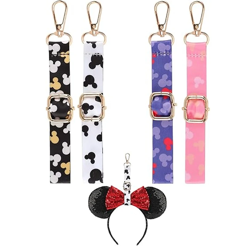 Support pour oreilles de Mickey Mouse pour sac à dos, cordon perlé, porte-clés, accessoires de voyage, bandeau, organisateur suspendu, décoration