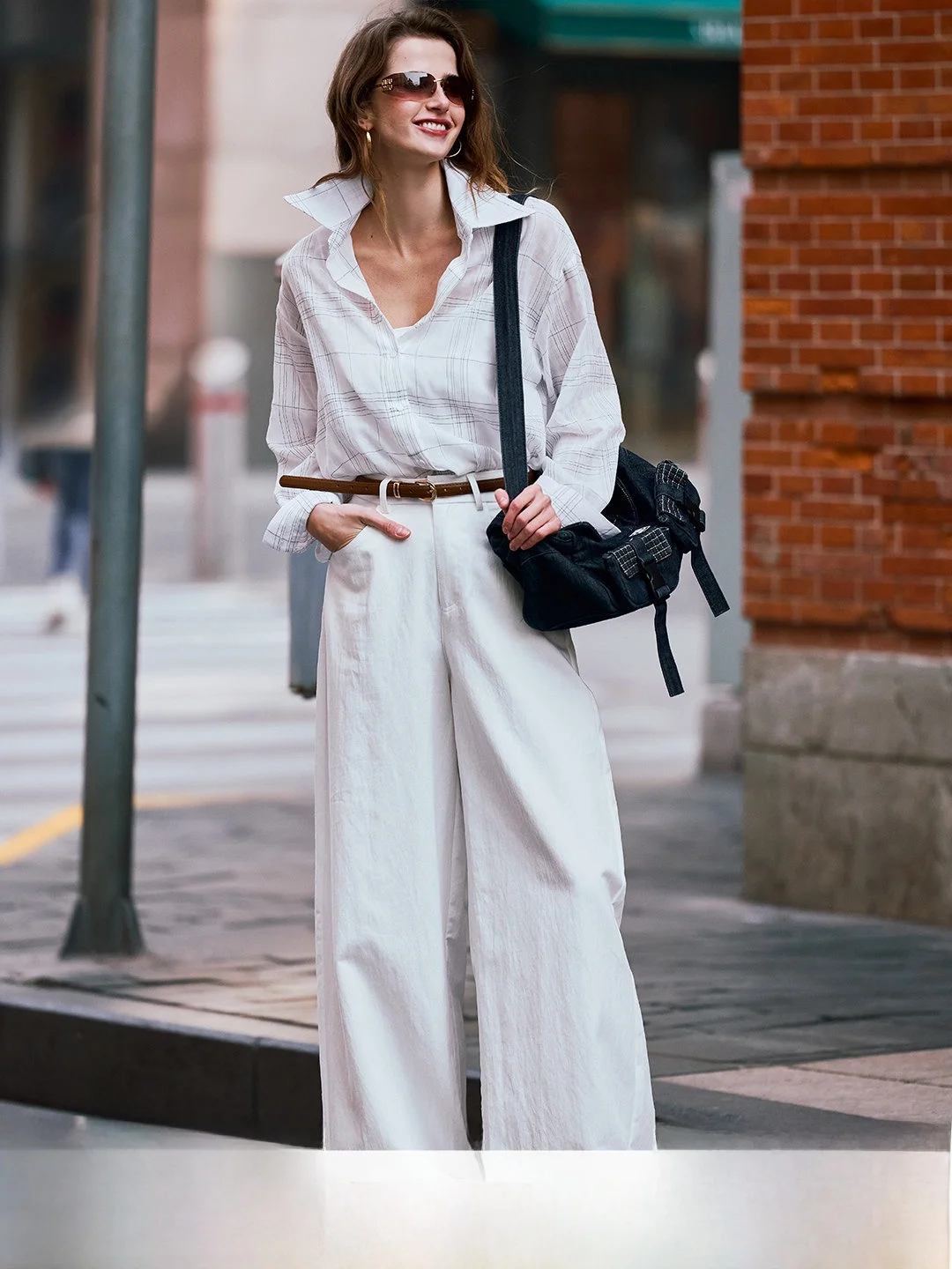 

Luna7xi High Waist Wide Leg Casual Pants Women Loose Meat Conceal Slimming Lazy Style Straight Tube Long Trousers