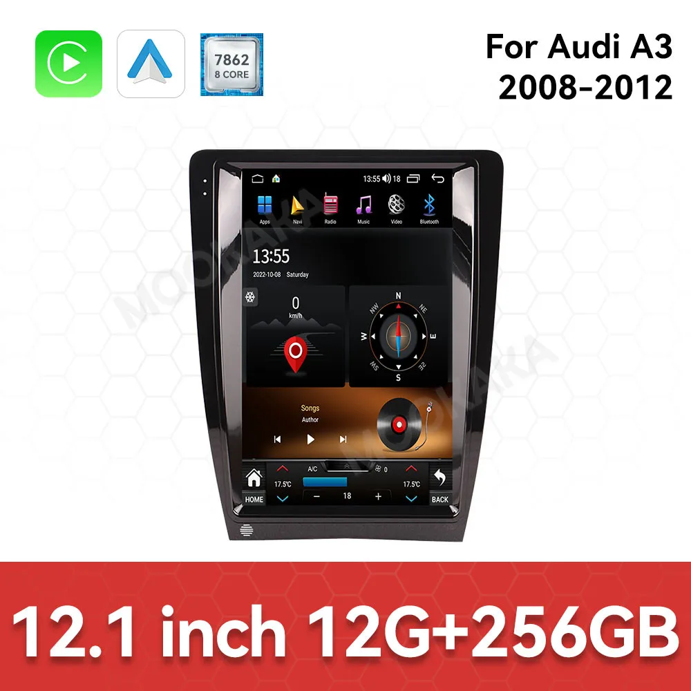 

12.1 Inch Car Radio For Audi A3 2008-2012 Wireless Carplay Android Auto Multimedia Player GPS Navigation Stereo Screen Head Unit