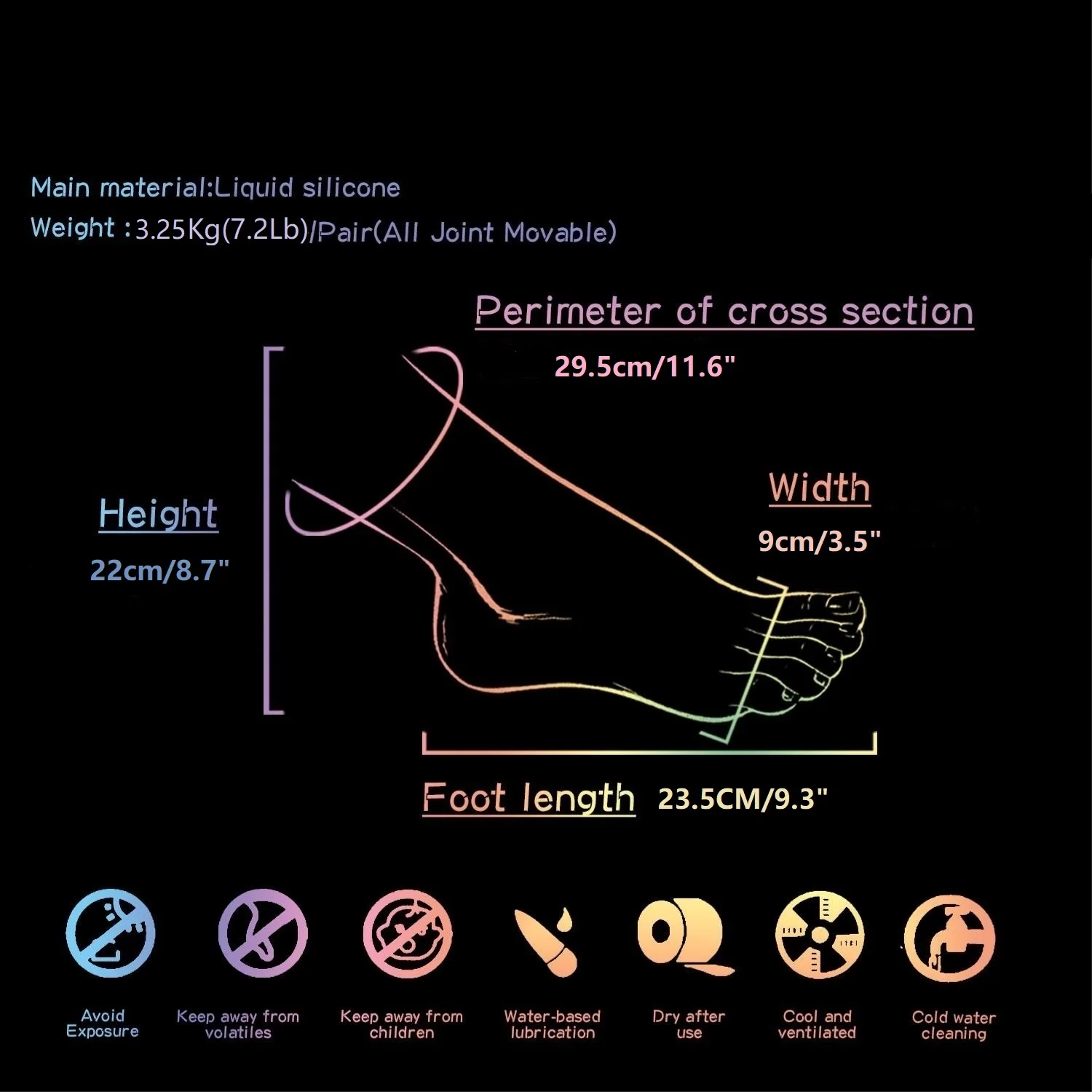 หุ่นซิลิโคนเท้าผู้หญิงอ้วนเล็กน้อยเหมือนจริงเล็บปลอมเท้า ZDW3820 รองเท้าถุงน่องอุปกรณ์ประกอบฉากแสดงทุกกระดูก