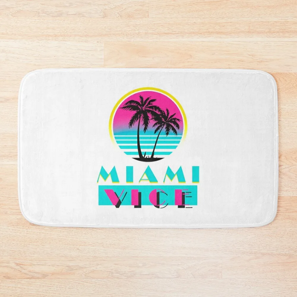 

Miami Vice Bath Mat Bathroom Shower Curtain Set For Bathroom Absorbent Bathroom Mat