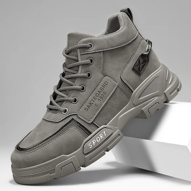 أحذية قصيرة أحذية رياضية للرجال مقاس كبير أحذية رجالية للخريف والشتاء أحذية المشي لمسافات طويلة ذات نعل سميك عالية القطع