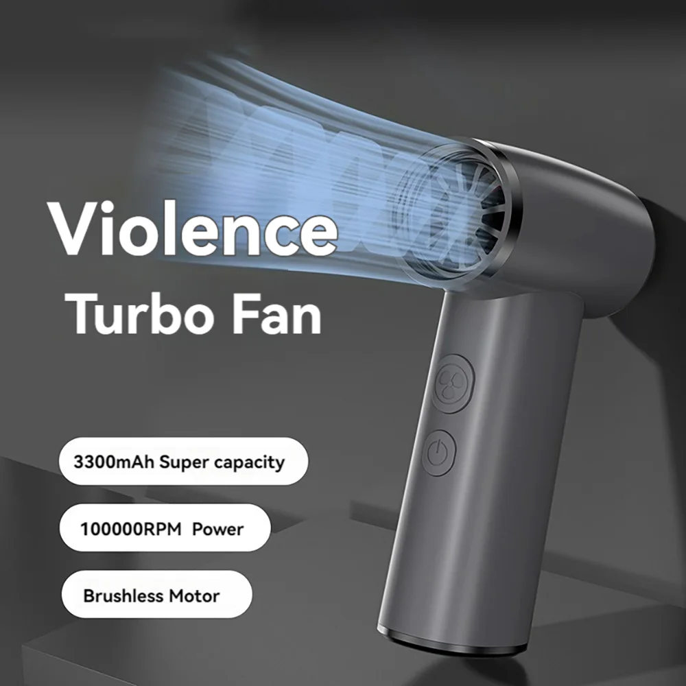 100000RPM Brushless Rechargeable Air Blower Wireless Super Strong Mini Turbo Jet Fan Compressor Violent Fan Outdoor High Speed