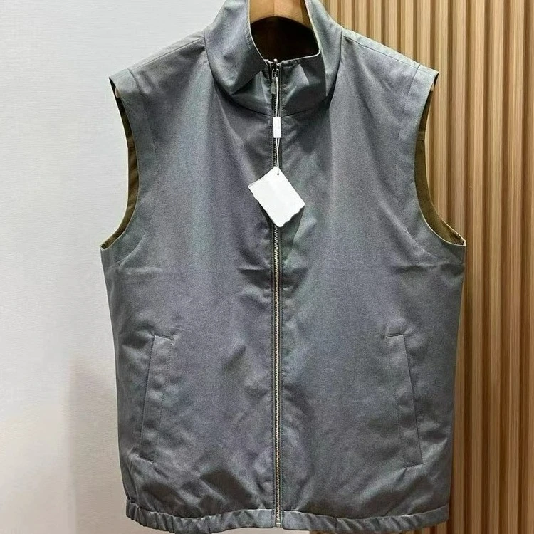 

BC Italian autumn and winter new old money style casual stand-up collar double-sided wear vest men's business sleeveless jacket