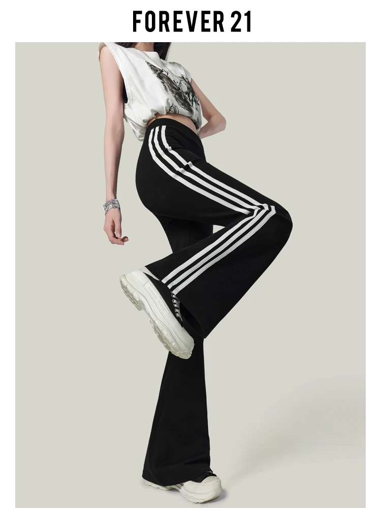 Yogahose mit hoher Taille für Damen, lässig, Spor Bla Micro, ausgestellte Hose, T-Shirt, Streifen, Forever 2, American Sle Faion