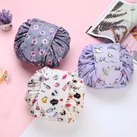 1PCS Women Drawstring Cosmetic Bag Travel Storage Makeup Bag Organizer Foldable Make Up Pouch Portable Waterproof Toiletry Case