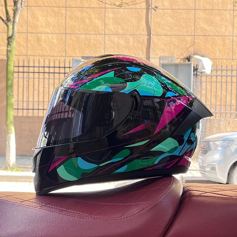 Casco de Moto para hombre y mujer, protector de cara completa, cálido, para Moto, Scooter, Invierno