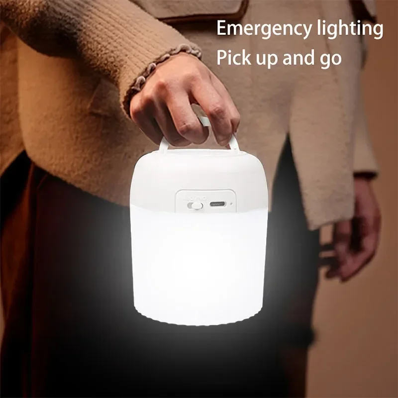 Rechargeable Portable Camping Light w/3 Modes,Stepless Dimming,360° Even LED Light,No Flicker,Night Lamp,Bedroom,Hanging Hook