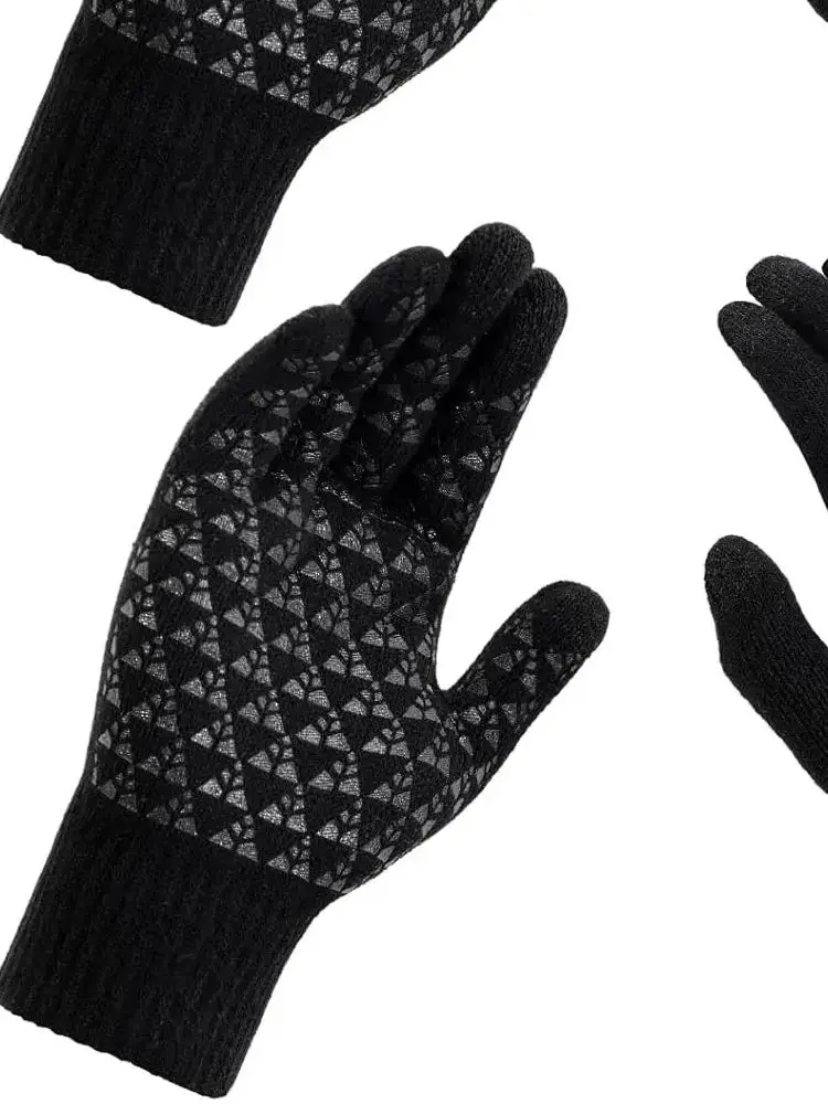 AliExpress WRELS Winter Knitted Gloves Thicken Plush Warm Non-slip Bicycle Gloves Windproof Thermal Touchscreen Outdoor Sport Motorcycle Gloves