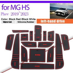 De goma esteras con surcos para puerta MG HS AS23 MGHS Plug-en Ehs Phev 2019 ~ 2023 2020 2021 2022 ranura Anti-slip taza cojín Montaña Rusa Pad etiqueta engomada Accesorios