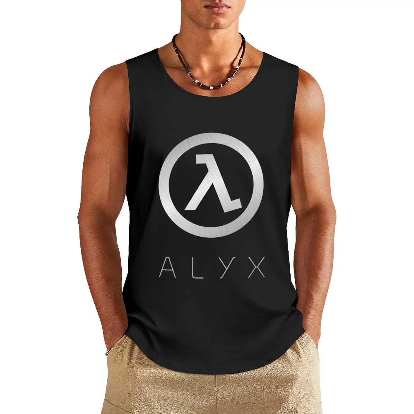 Half Life Alyx Silver Tank Top хлопковые футболки мужские мужские футболки Мужские футболки без рукавов Мужские футболки