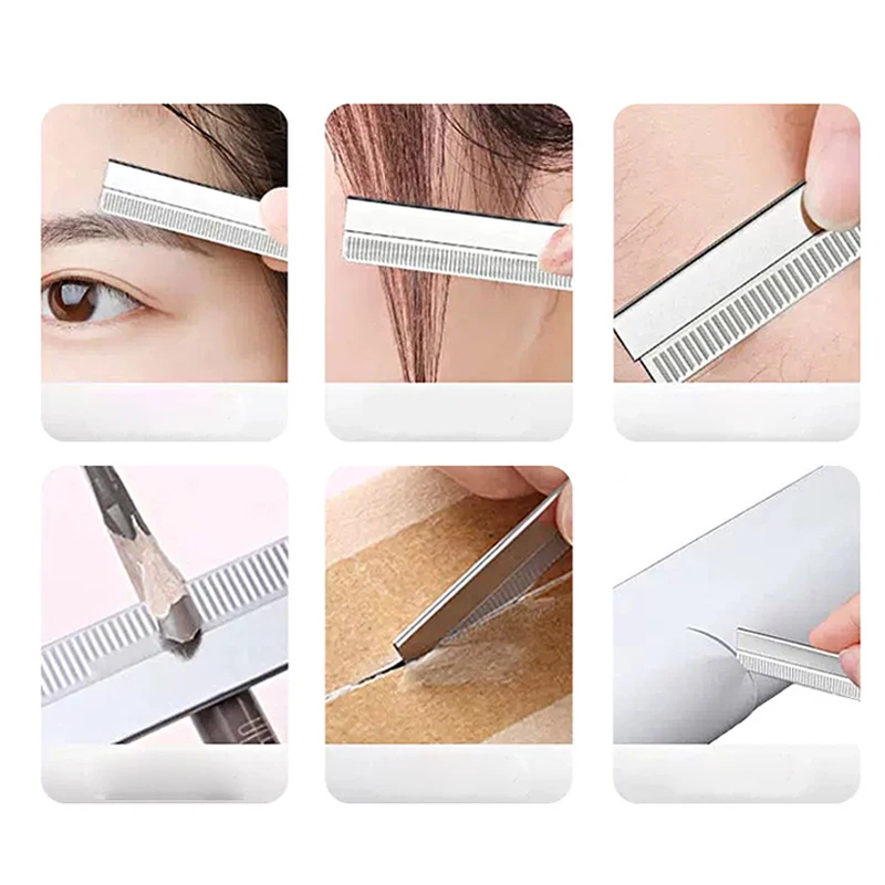 10Pcs Stainless Steel Eyebrow Razor Trimmer Trimmer Face Hair Remover Blades Shaper Shaver Women Beauty Makeup Tools