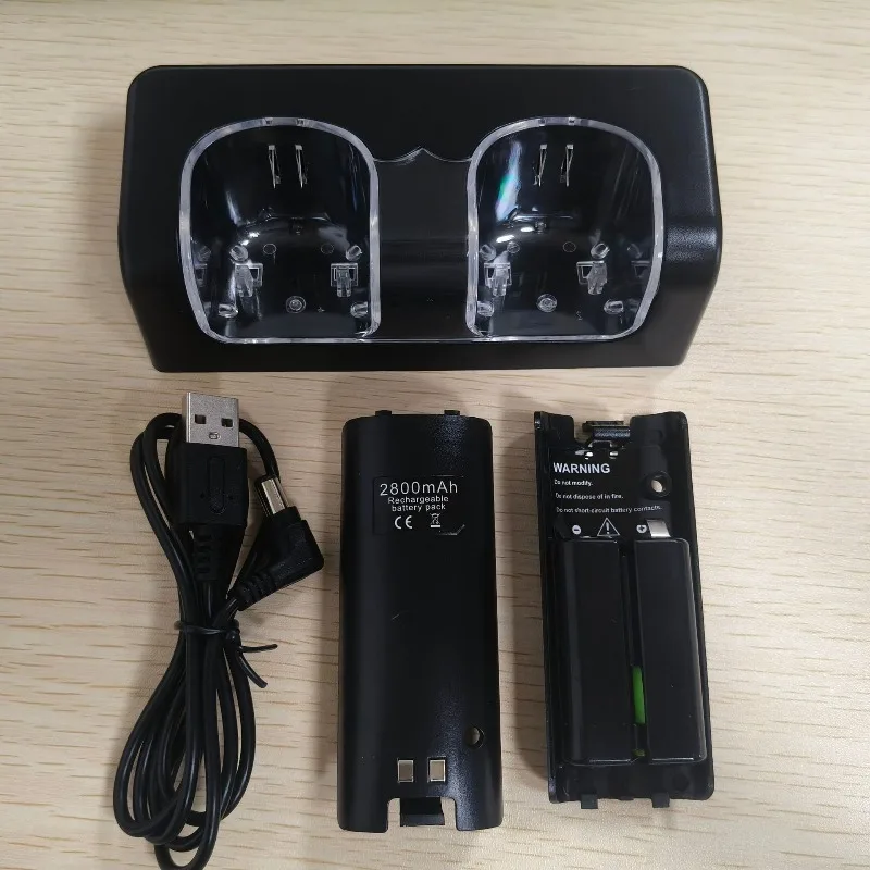 

2-in-1 Charging Station for Wii Remote Controller, 2800mAh Rechargeable Battery for Nintendo Wii Gamepad Battery Charger