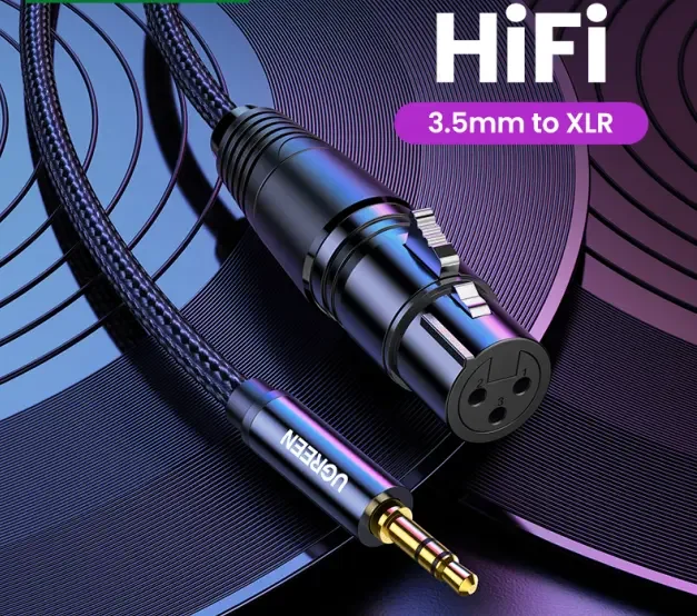 UGREEN Cable XLR Adaptador de cable de 3,5 mm a XLR Cable de micrófono macho a XLR hembra de 1/8 pulgadas
