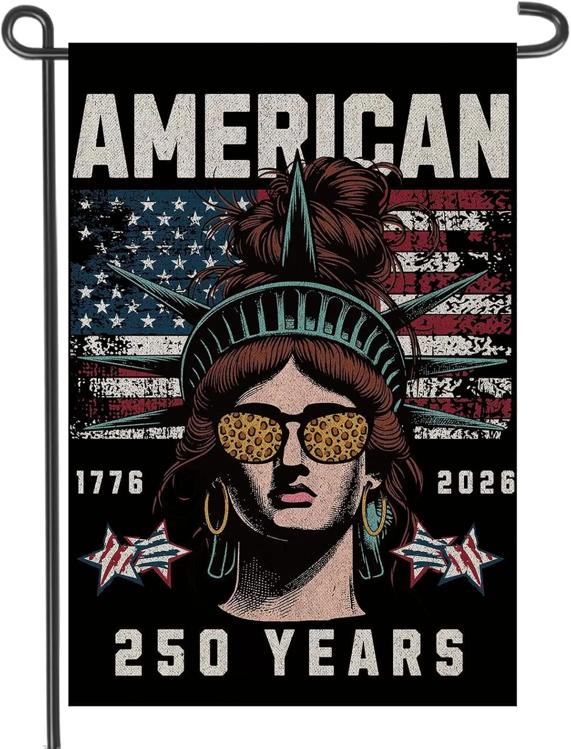 1776-2026 Anniversary Garden Flags 12x18 inch Double Sided, 250 YEARS AMERICAN Statue of Liberty 4th of July Eagle Decoratio IIC