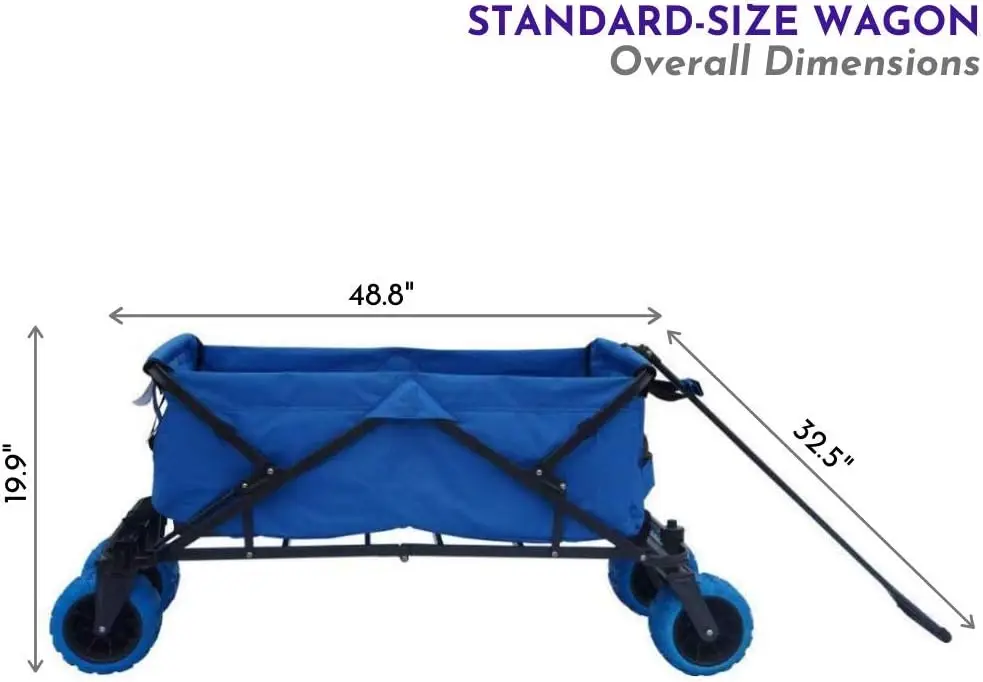 Gerobak Utilitas Lipat dengan Roda Segala Medan, Biru Royal