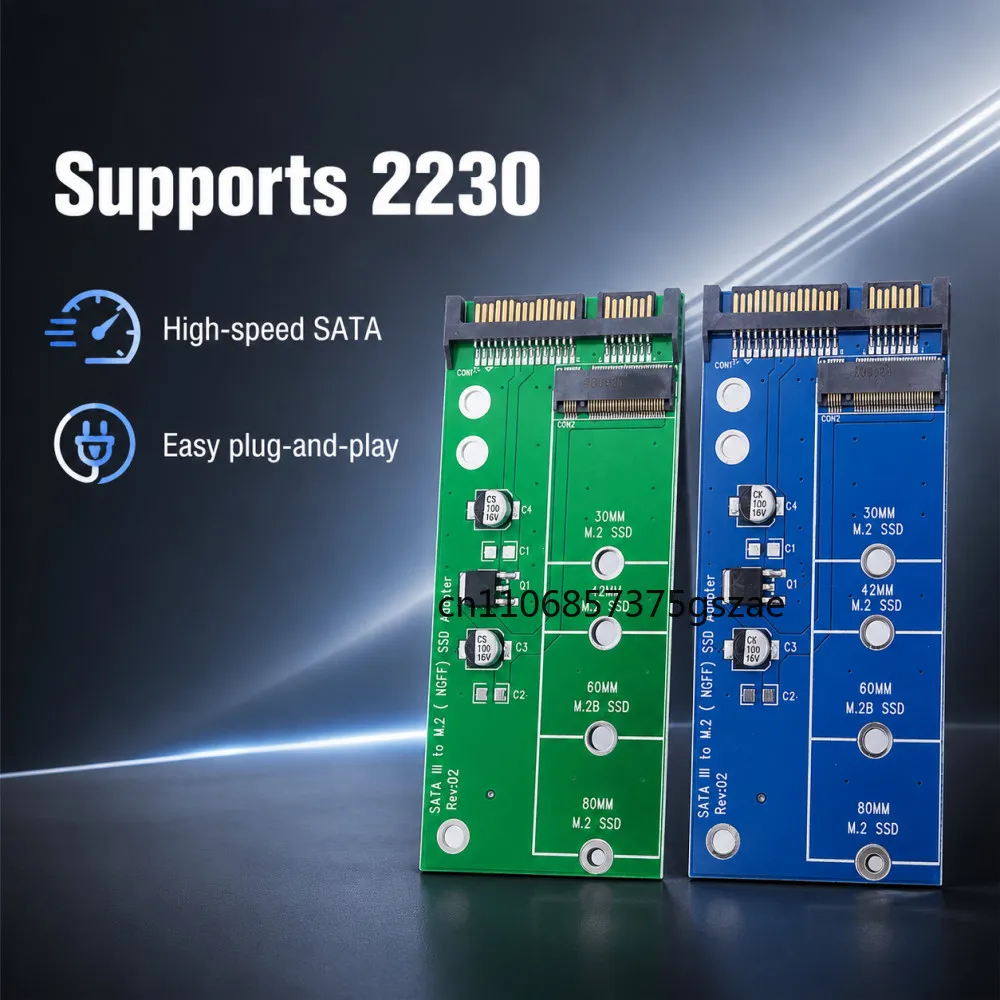 M2 To SATA3 Adapter Card High Efficiency SATA M2.SSD Convert Adapter Card NVME SSD Upgraded SATA 6 Gbps NGFF Adapter