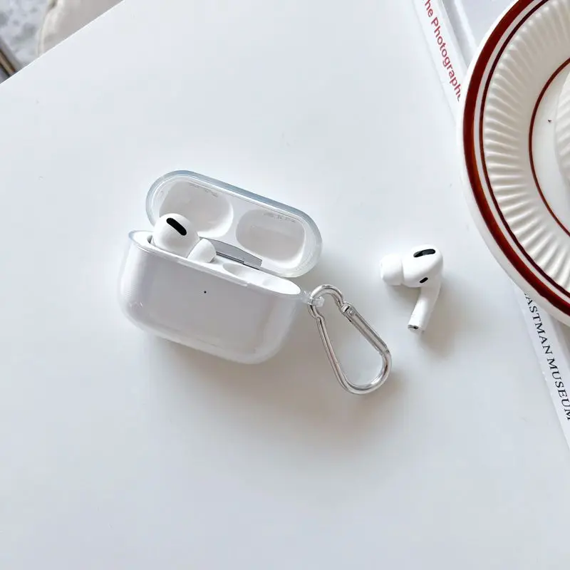 Simple And Transparent Premium Feel Solid Color For Airpod 4 3 2 1 AirPod Pro 3 2 Headphone Case Dustproof Anti-Fall Keychain