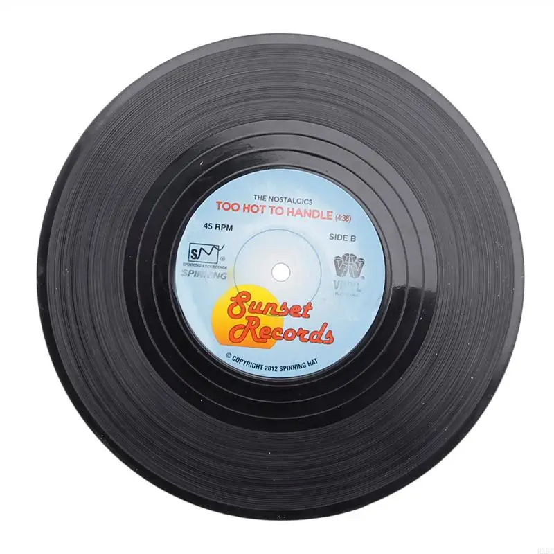 

2025 New Fashion Vinyl Silicone Record Retro Type Drink Coasters Cup Mats 6pcs/ Set