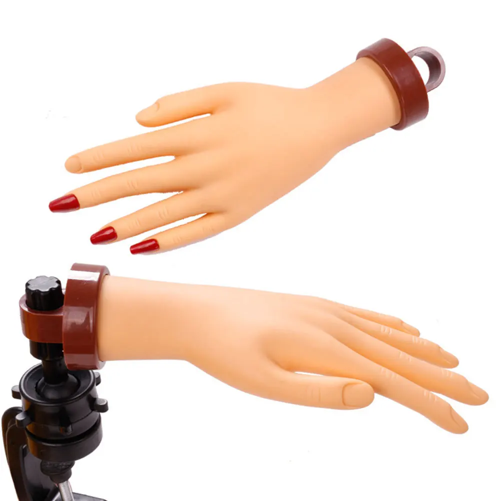 

Practice Hand Premium Reusable Nail Art Training Tool Lightweight Manicure Supply For Beginners Flexible Fake Hand Display Stand