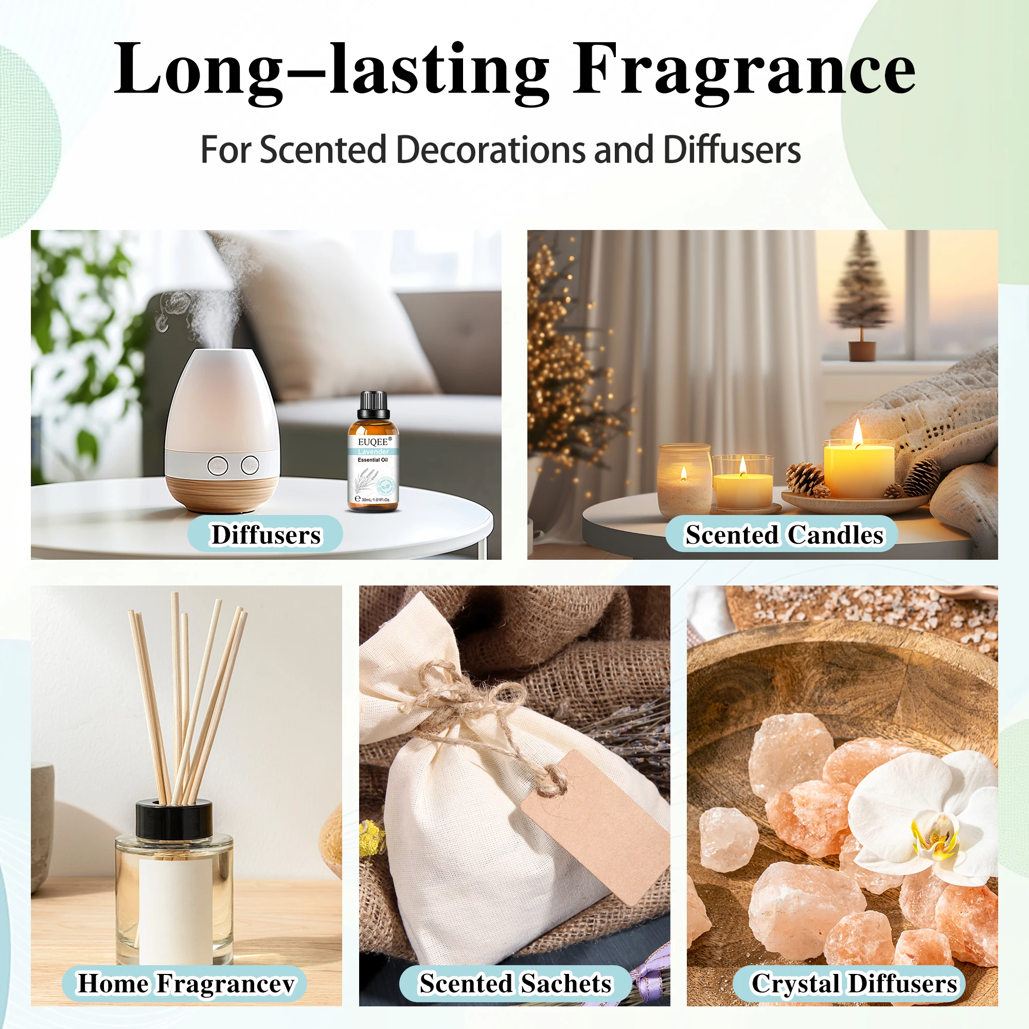 30 مللي عطر اللافندر زيت طبيعي لمرطب الناشر الأوكالبتوس الياسمين خشب الصندل نيرولي يلانج زيت الجواهر العطرية #6