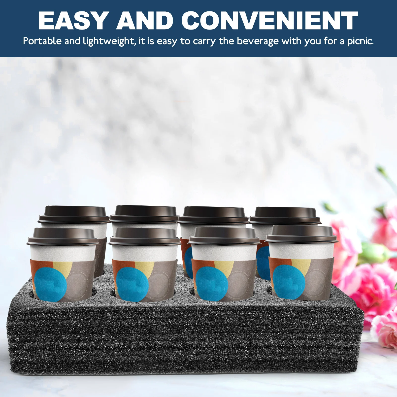 

2pcs Holder Tray, Coffee Cup Carrier For Takeout Beverage, Multi-Hole Drink Packing Holder, Outdoor Picnic Cup Fixing Tool,