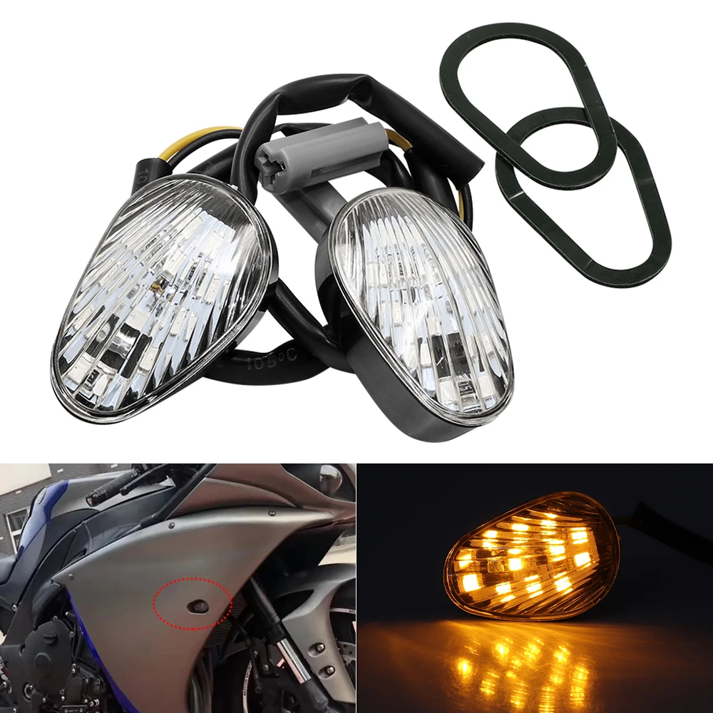 Motorcycle accessories LED Flush Mount Turn Signals Light YZF R6 R1 2008 2007 2006 2005 2004 For Yamaha