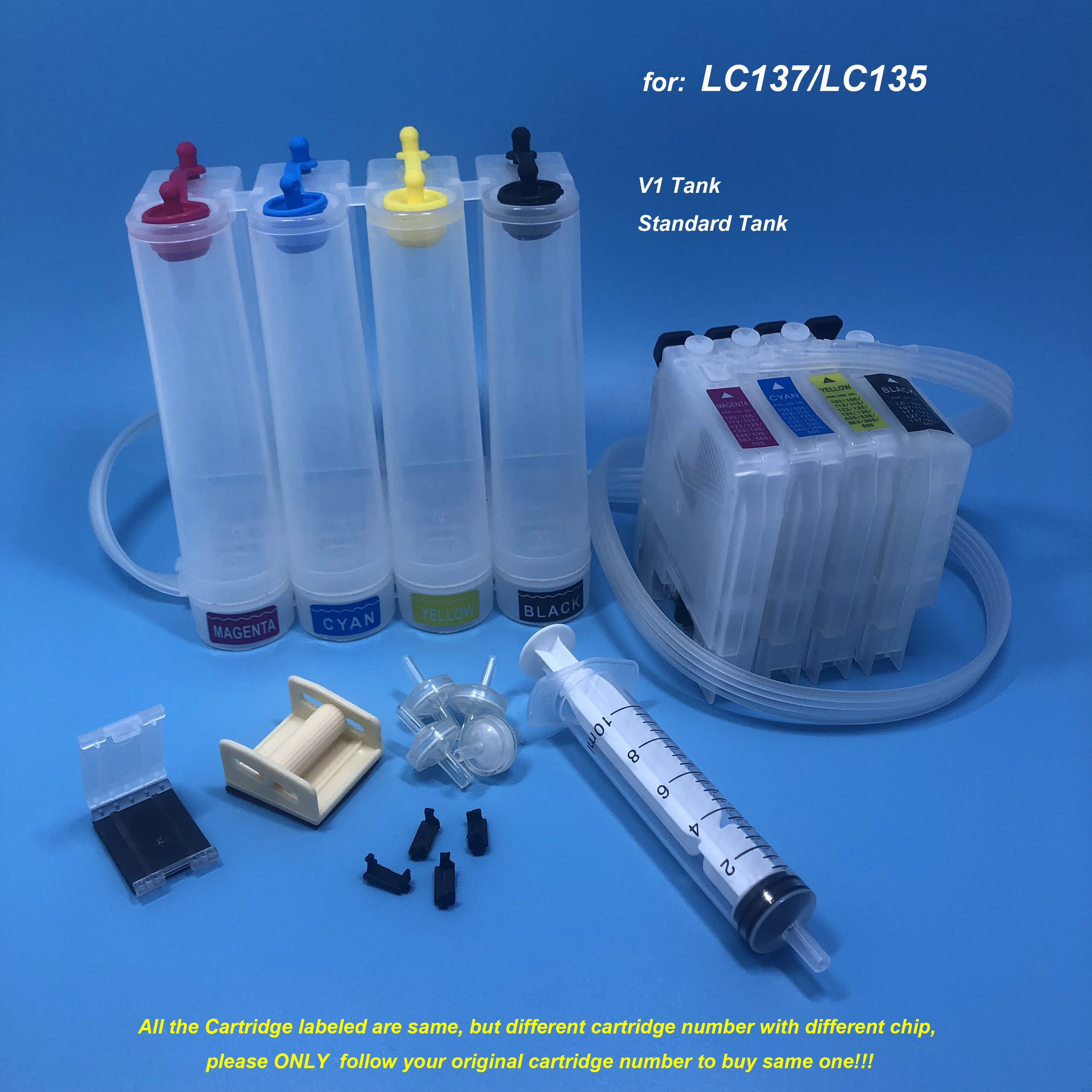 

LC137 LC135 Empty CISS Ink System for Brother MFC-J4410N MFC-J4510N MFC-J4710DW MFC-J6520DW MFC-J6720DW MFC-J6920DW