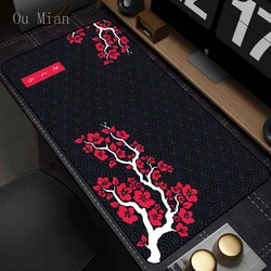Anime Red Sakura Mousepad Desk Mat With Lockrand Gaming Accessories Prime Gaming XXL Mouse Pad Keyboard Mats Stitch Padding Mat