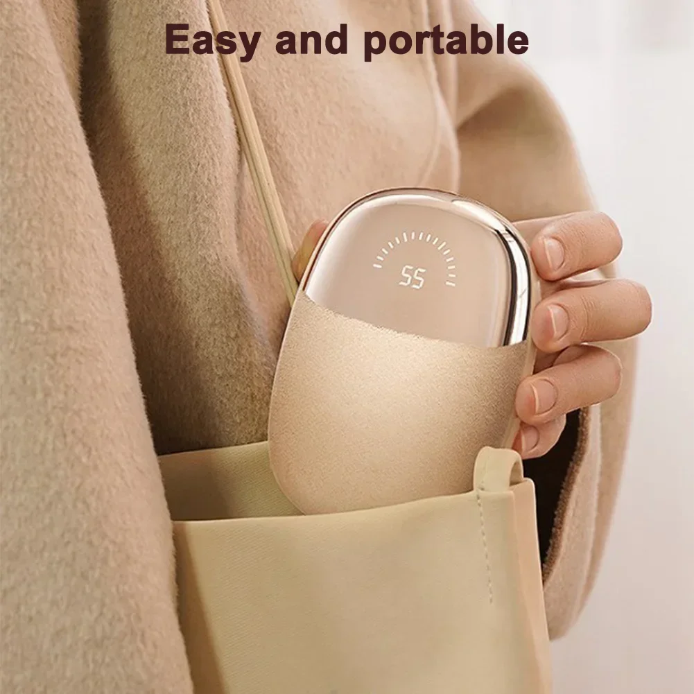 

1PC Plush Hand Warmer 12x8.5x4.5cm Portable Warmer Double Sided Heating Handheld Hand Warmer USB Rechargeable Accessories