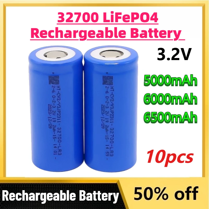 

3.2V 5000mAh 6000mAh 6500mAh 32700 LiFePO4 Rechargeable Battery for High-power Flashlights Electric Toy Consumer Electronic