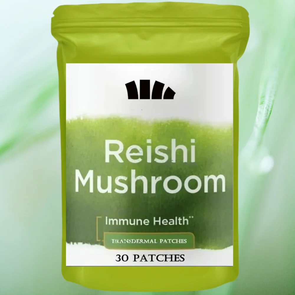 30 Patches Reishi Mushroom Transdermal Patches Organic Ganoderma Lucidum for Immune Support, Cardio Health Mood Support