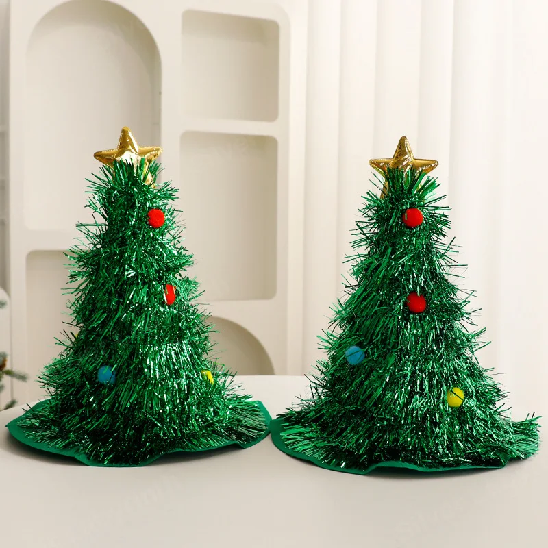 Chapeau de décoration de Noël pour enfants et adultes, petit arbre de Noël, accessoires d'arrangement de tir, couvre-chef, ornement de bandeau