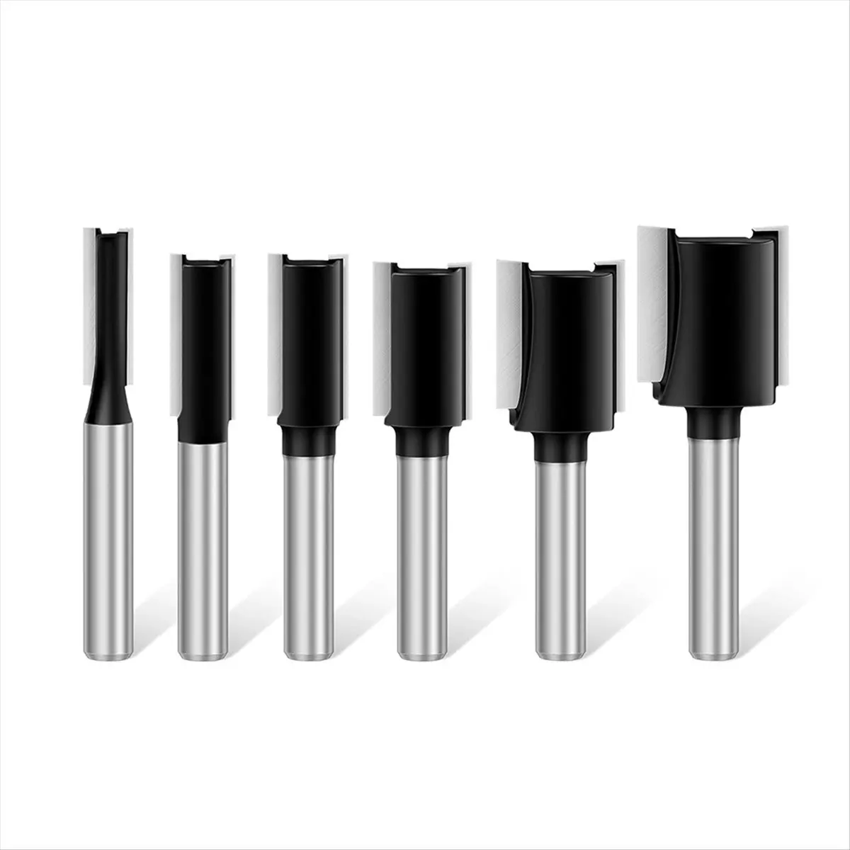 A008 Double Fluted Straight Cut Router Bit Set 1/4 Shank, Router Drill Bit, Woodworking Tools Milling Cutter for Grooving