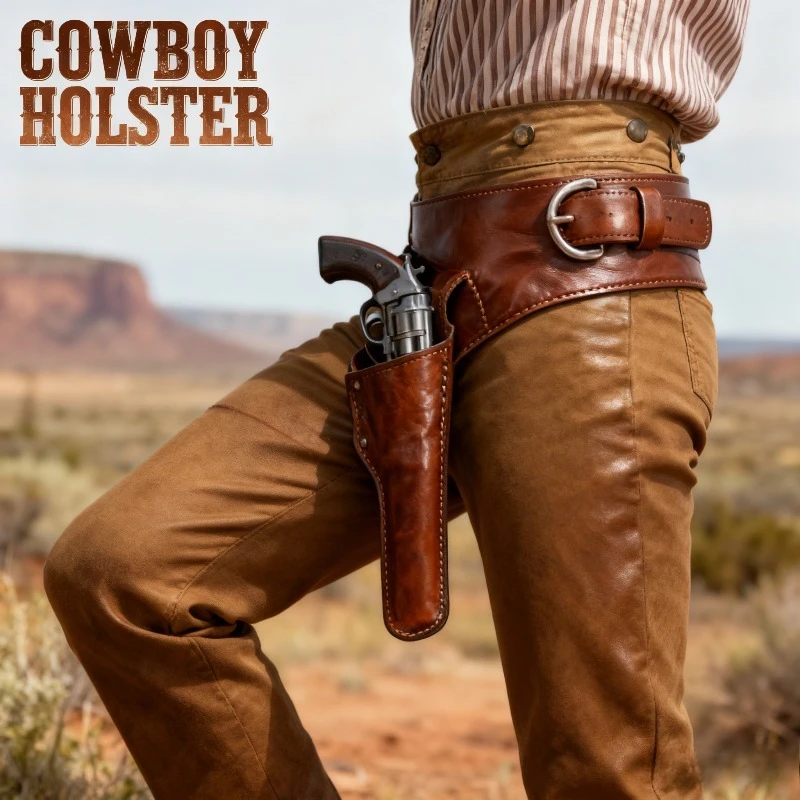 

Retro Wild West Revolver Belt with Bullet Loop Steampunk Cosplay Gear